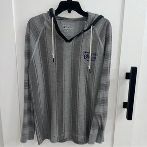 Disney Beach Club Resort Disney Parks Exclusive Gray Striped Hoodie EUC Medium